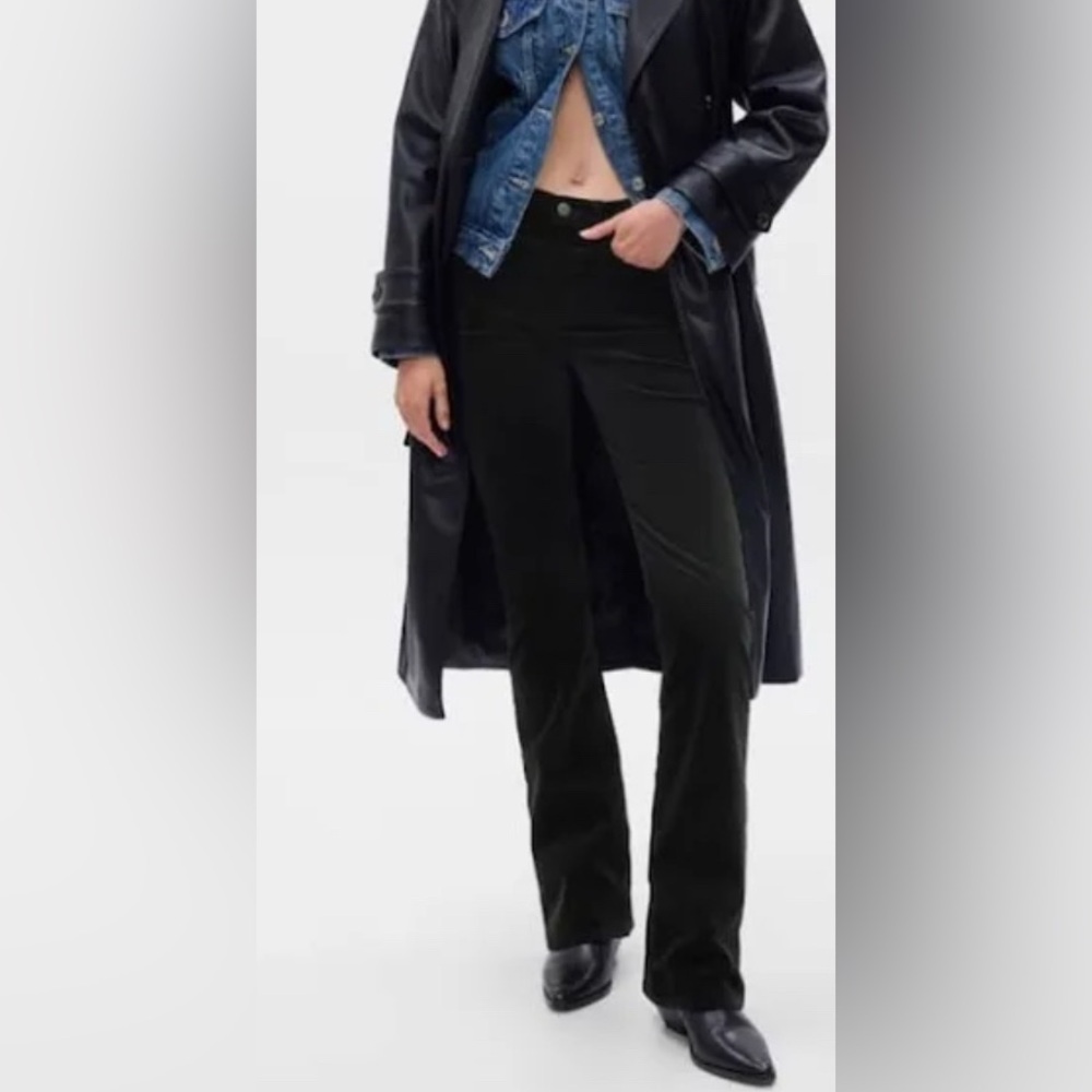 Gap Baby Boot Mid Rise Black Velvet Pants